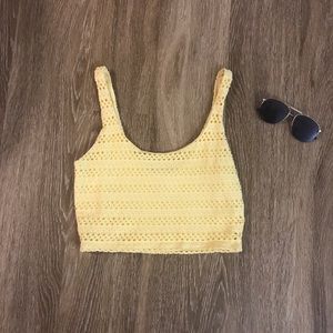 Eight Sixty yellow crop top